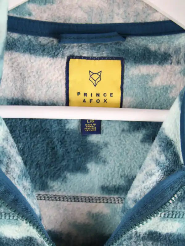 Vintage Fleece Blau L – Etikett
