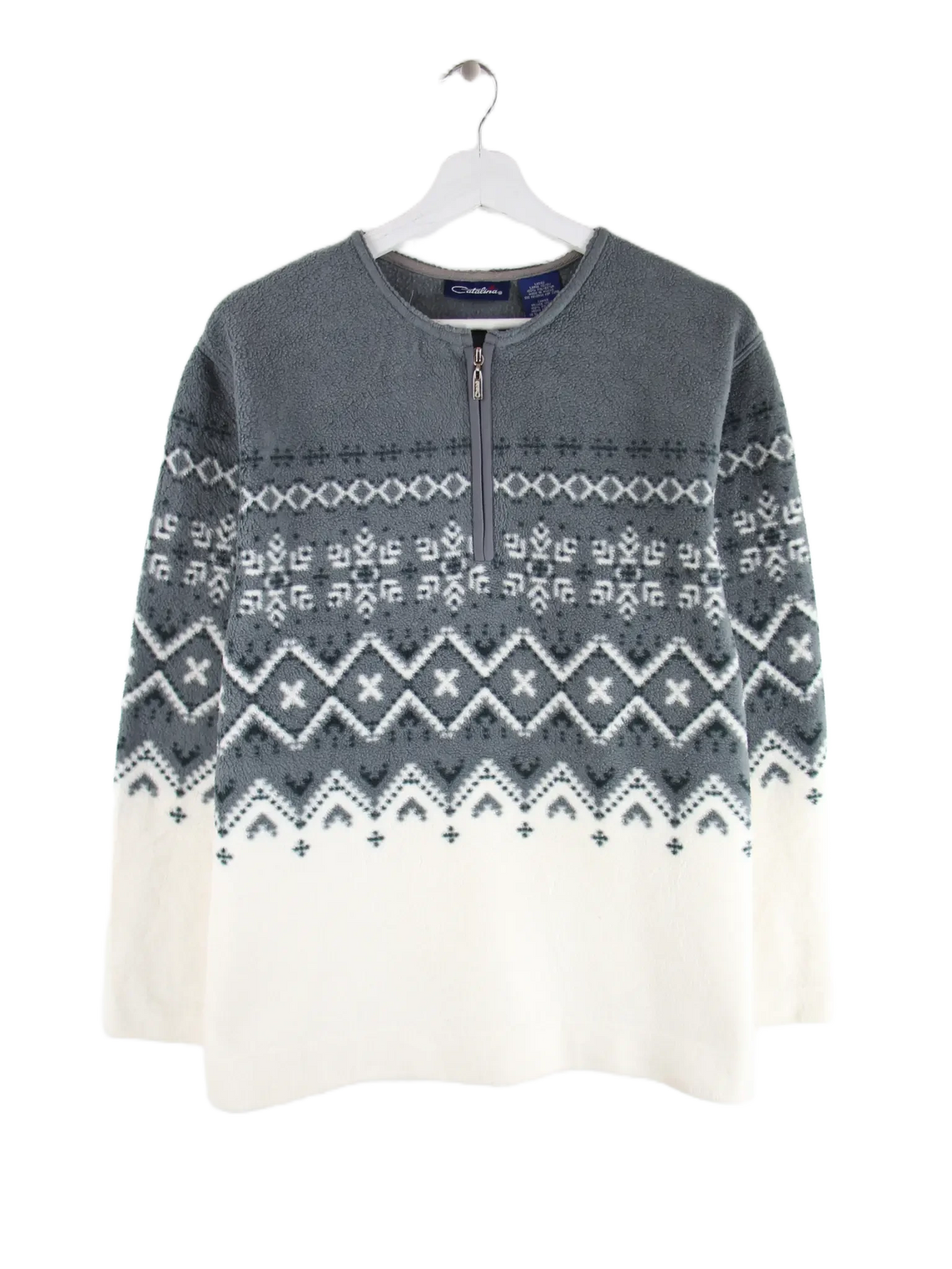 Vintage Fleece Grau L – Vorderseite