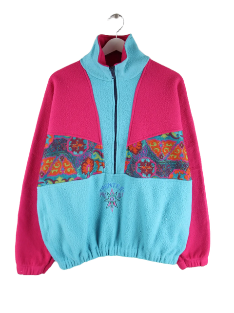 Vintage Fleece Türkis L – Vorderseite