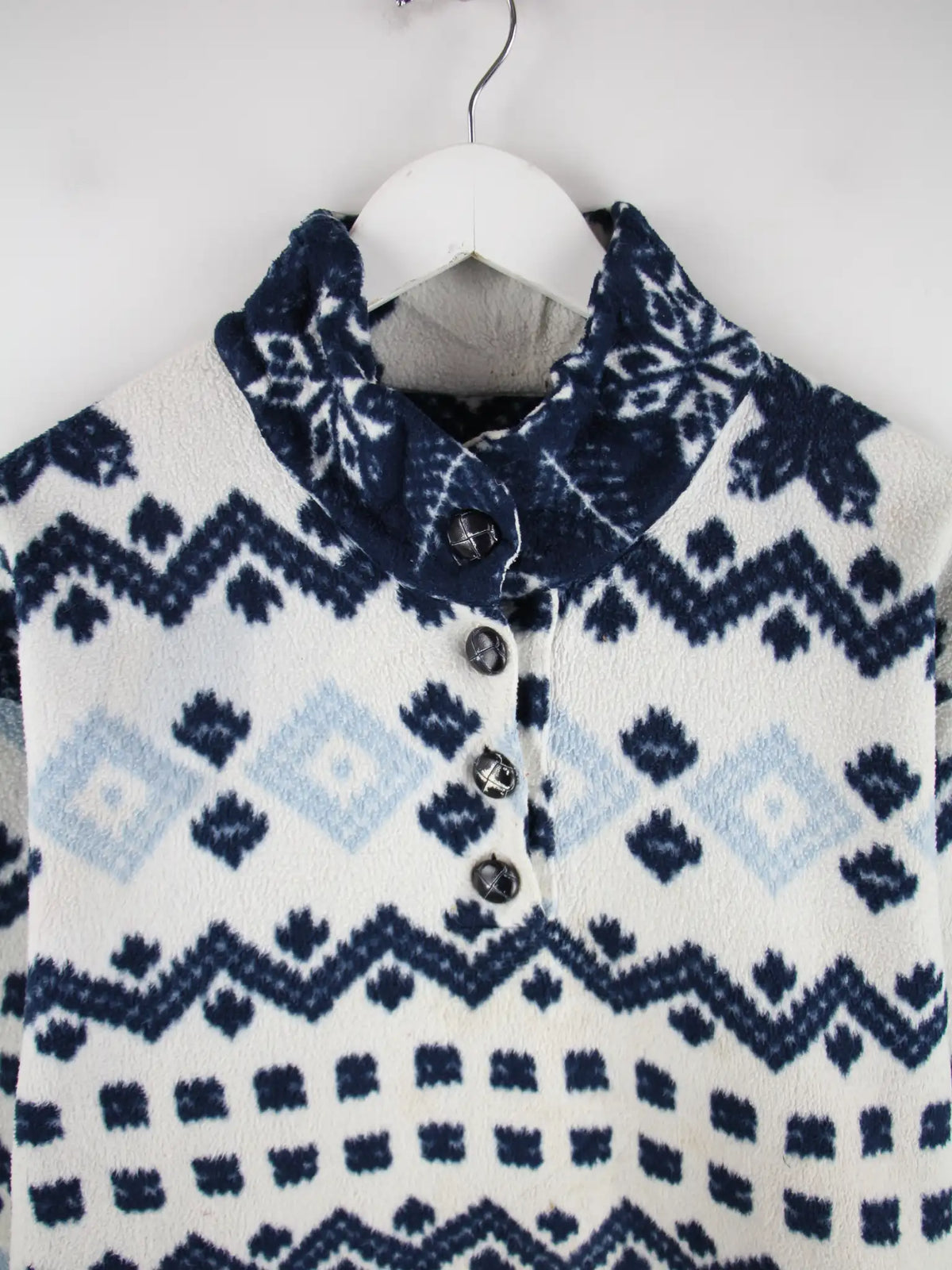 Vintage Fleece Weiß L – Etikett