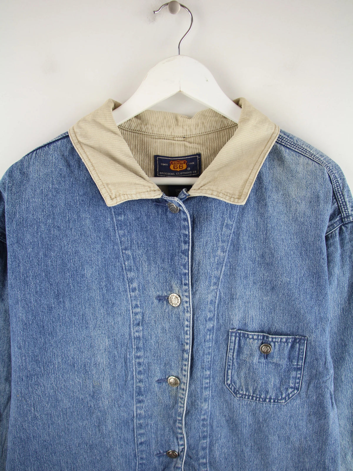Vintage Jacke Blau S – Detailansicht Vorderseite
