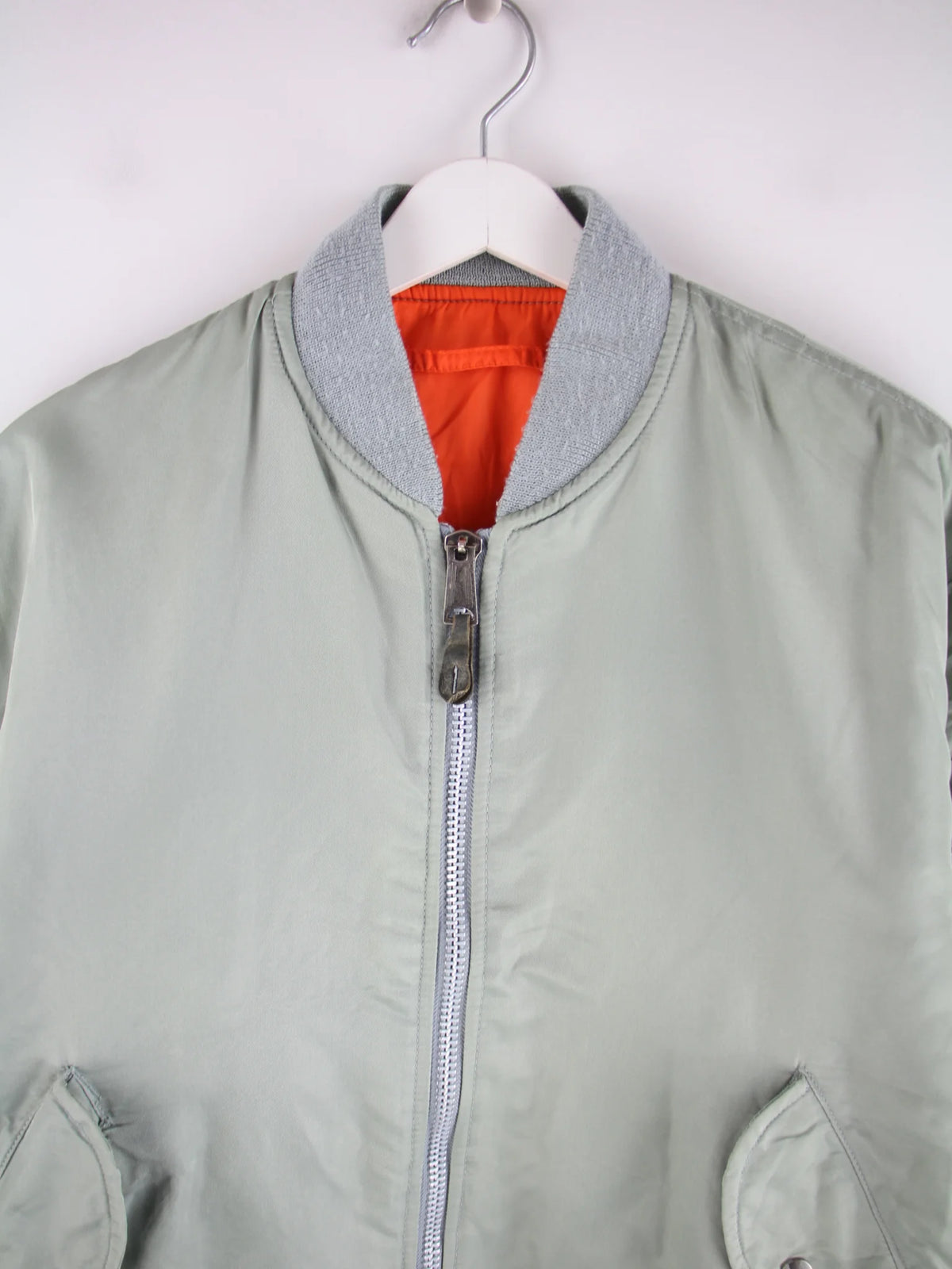 Vintage Jacke Grün M – Detailansicht Vorderseite