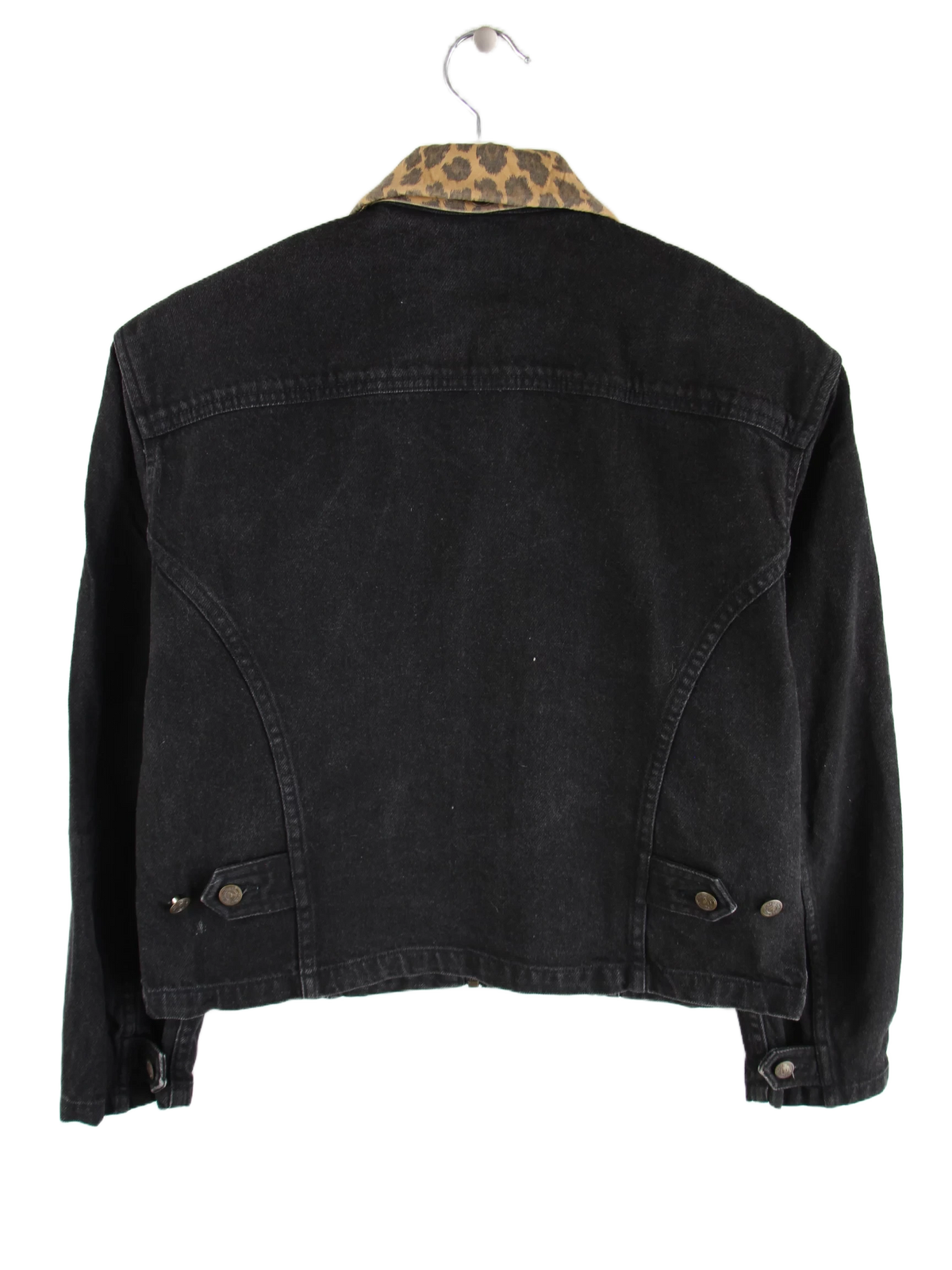 Vintage Jeansjacke Schwarz S – Rückseite