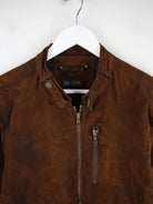 Vintage Lederjacke Braun M – Detailansicht Vorderseite