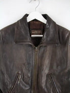 Vintage Lederjacke Braun S – Detailansicht Vorderseite
