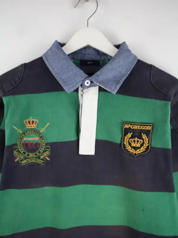 Vintage Polo Mehrfarbig XL – Detailansicht Vorderseite
