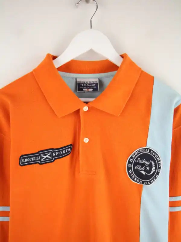 Vintage Polo Orange XL – Detailansicht Vorderseite