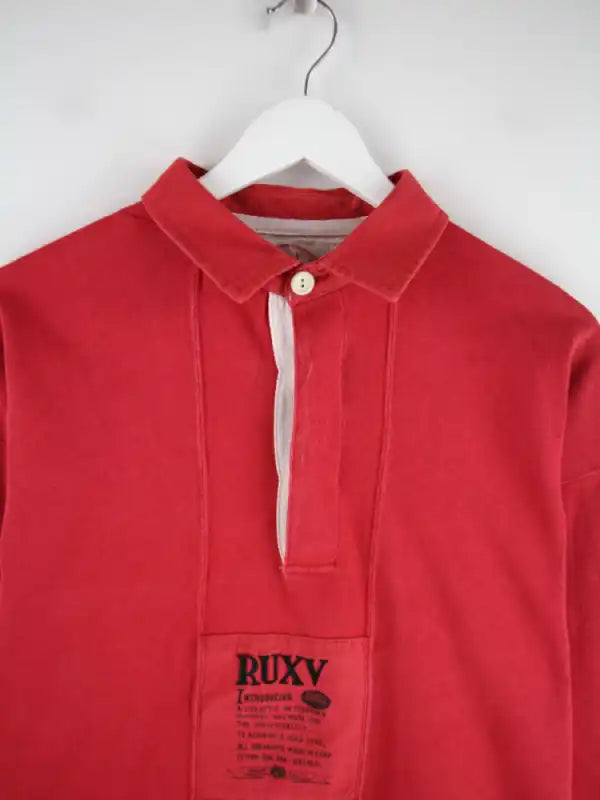 Vintage Polo Rot L – Detailansicht Vorderseite