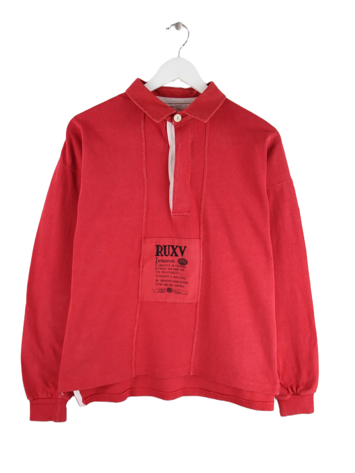 Vintage Polo Rot L – Vorderseite