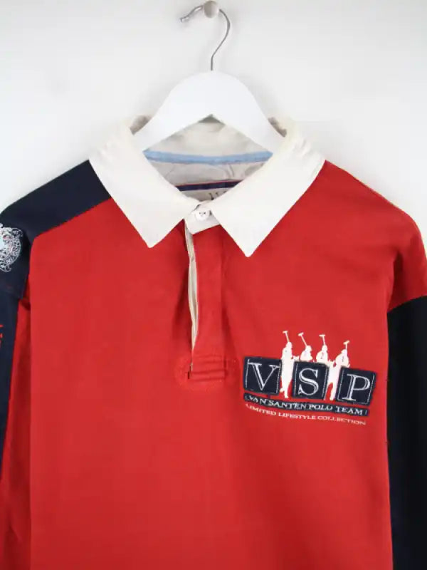 Vintage Polo Rot XXL – Detailansicht Vorderseite
