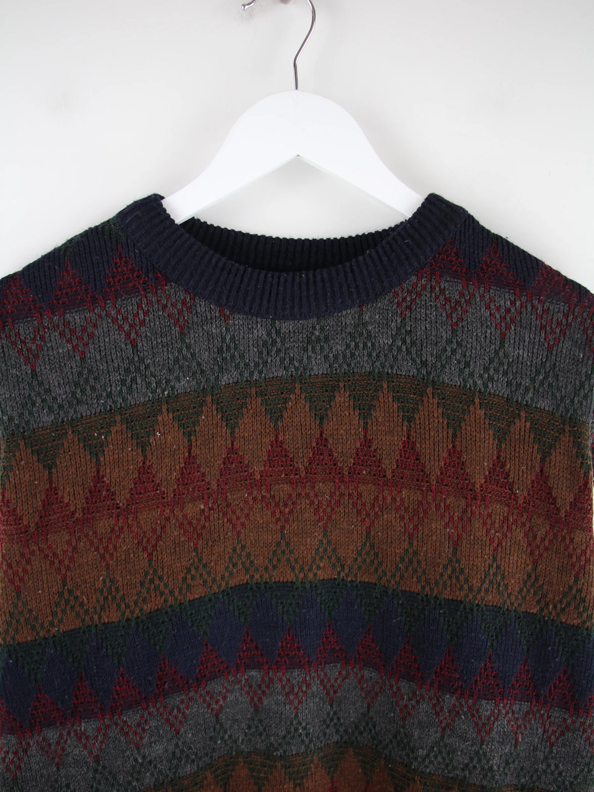 Vintage Pullover Mehrfarbig L – Detailansicht Vorderseite