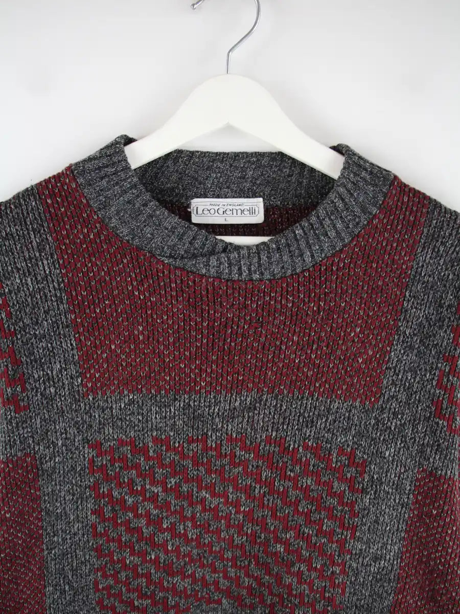 Vintage Pullover Rot L – Etikett