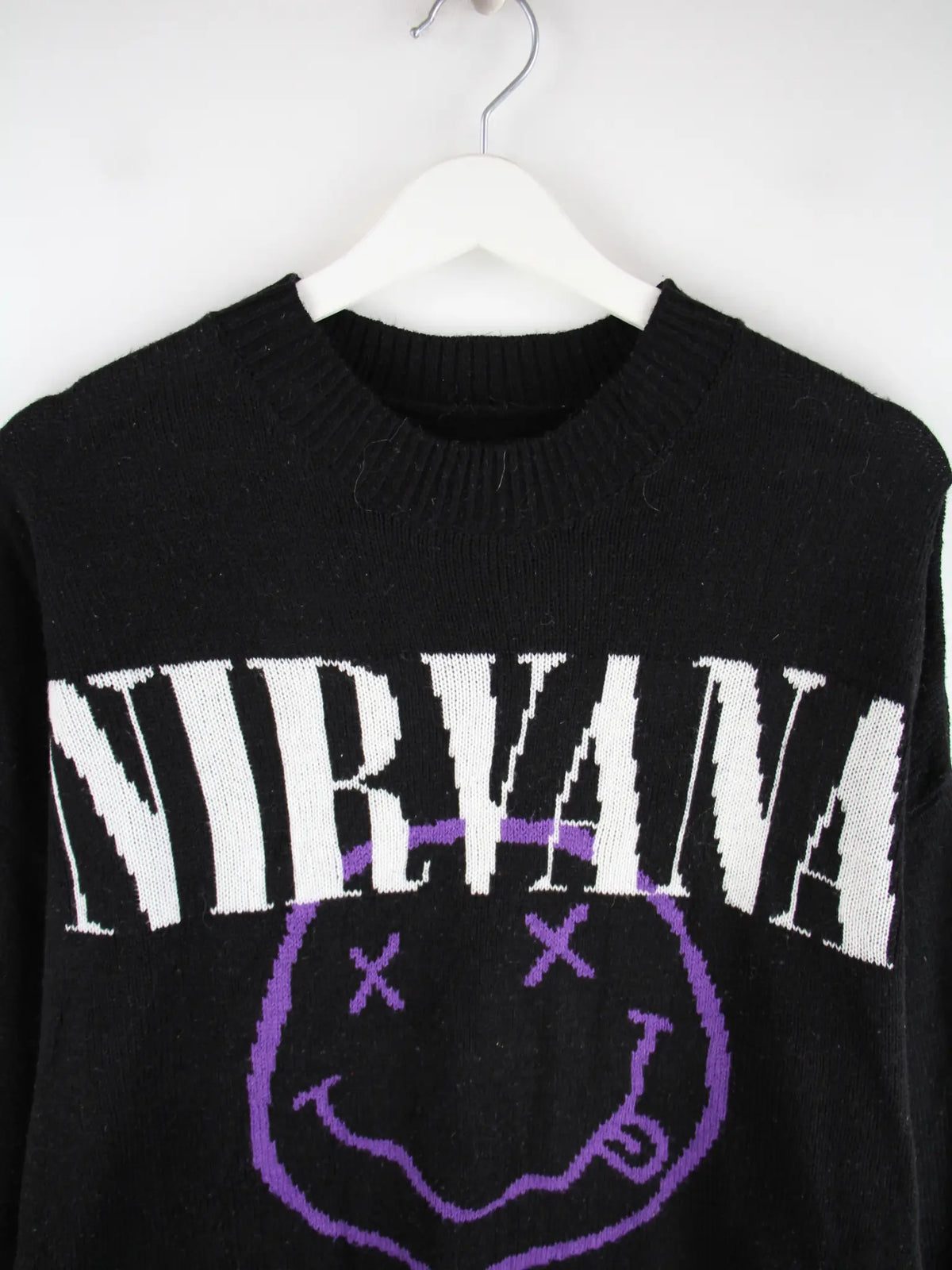 Vintage Pullover Schwarz XL – Detailansicht Vorderseite