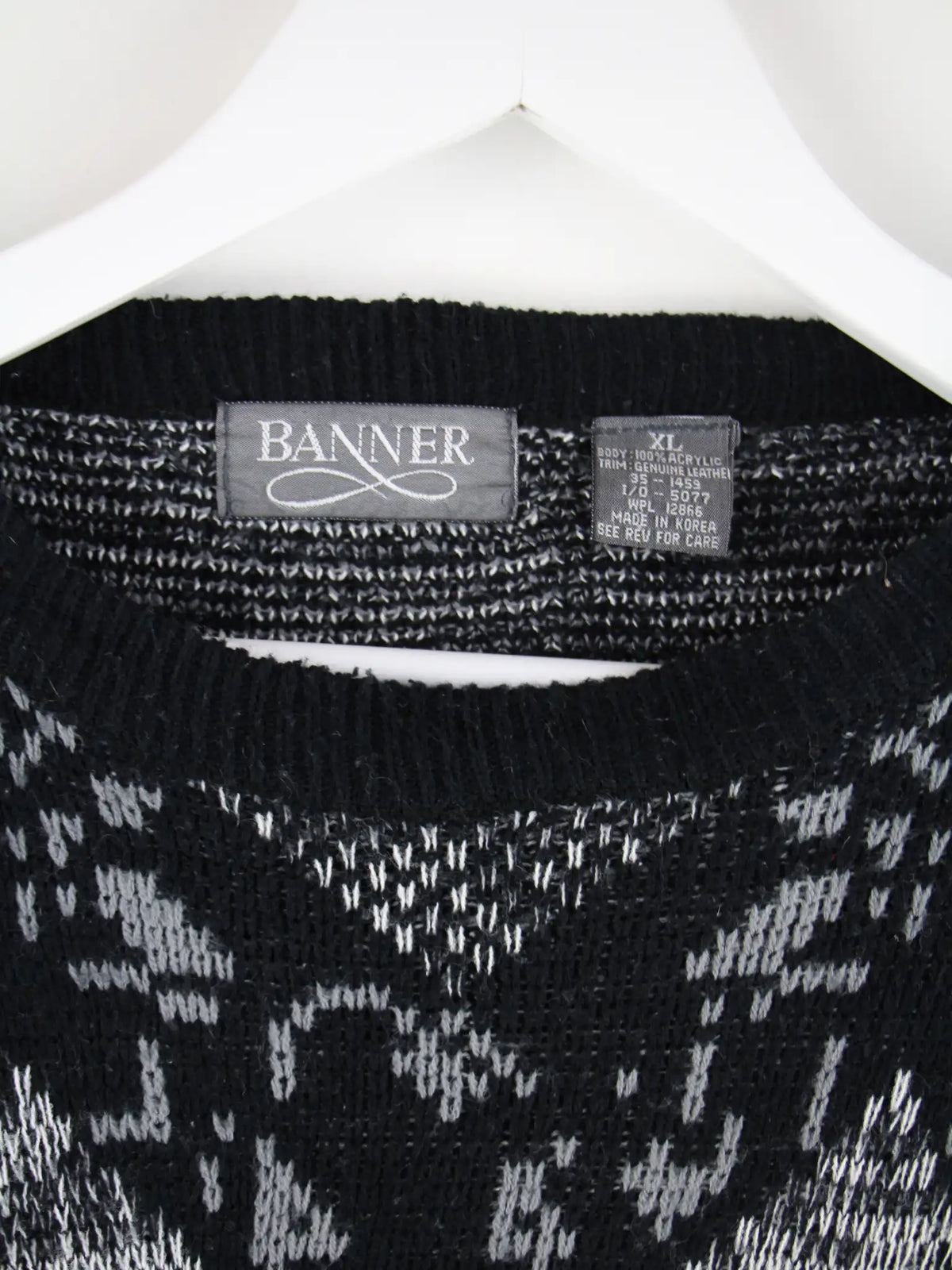 Vintage Pullover Schwarz XL – Etikett