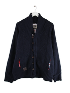 Vintage Strickjacke Blau XL – Vorderseite