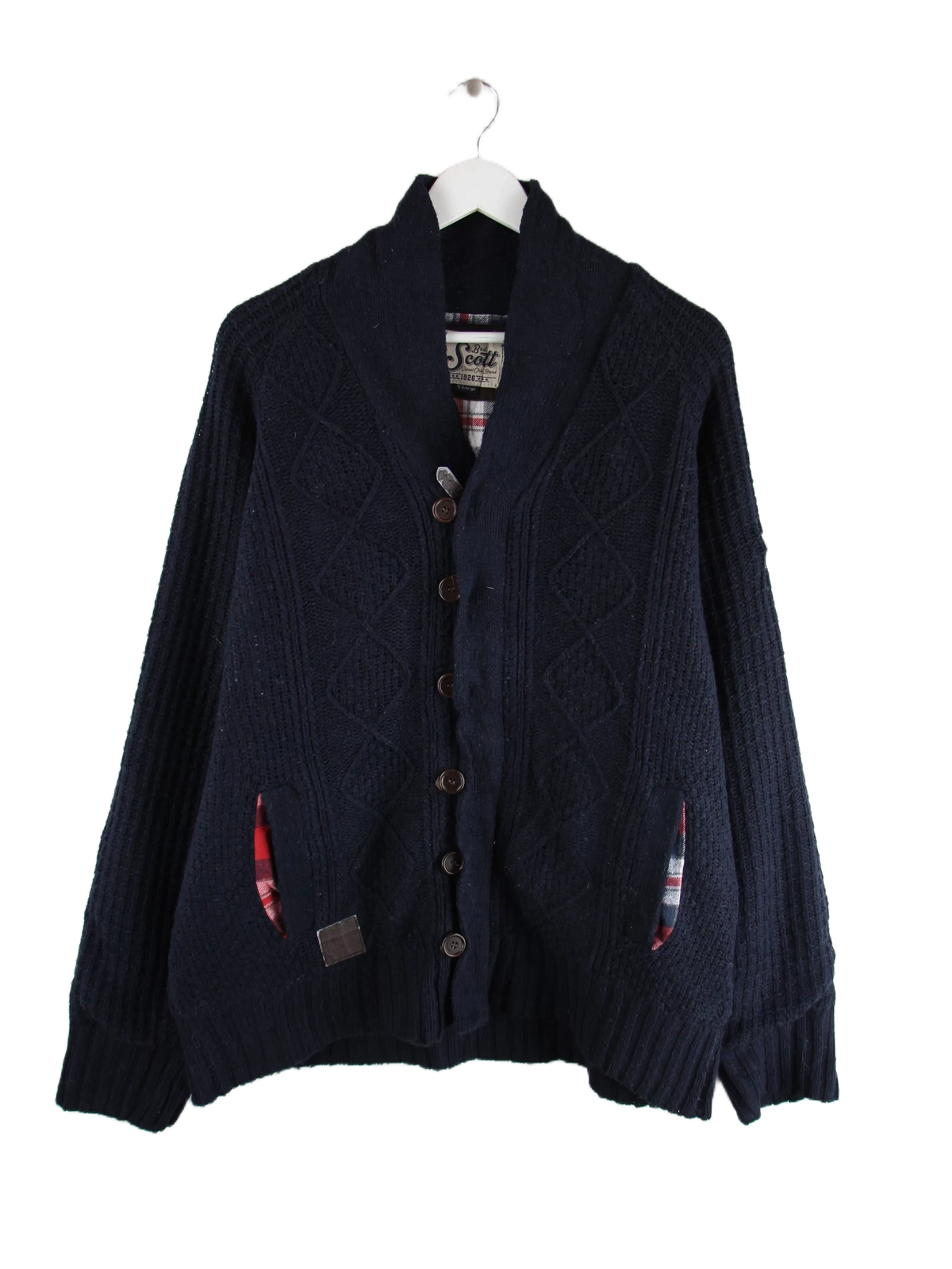 Vintage Strickjacke Blau XL – Vorderseite