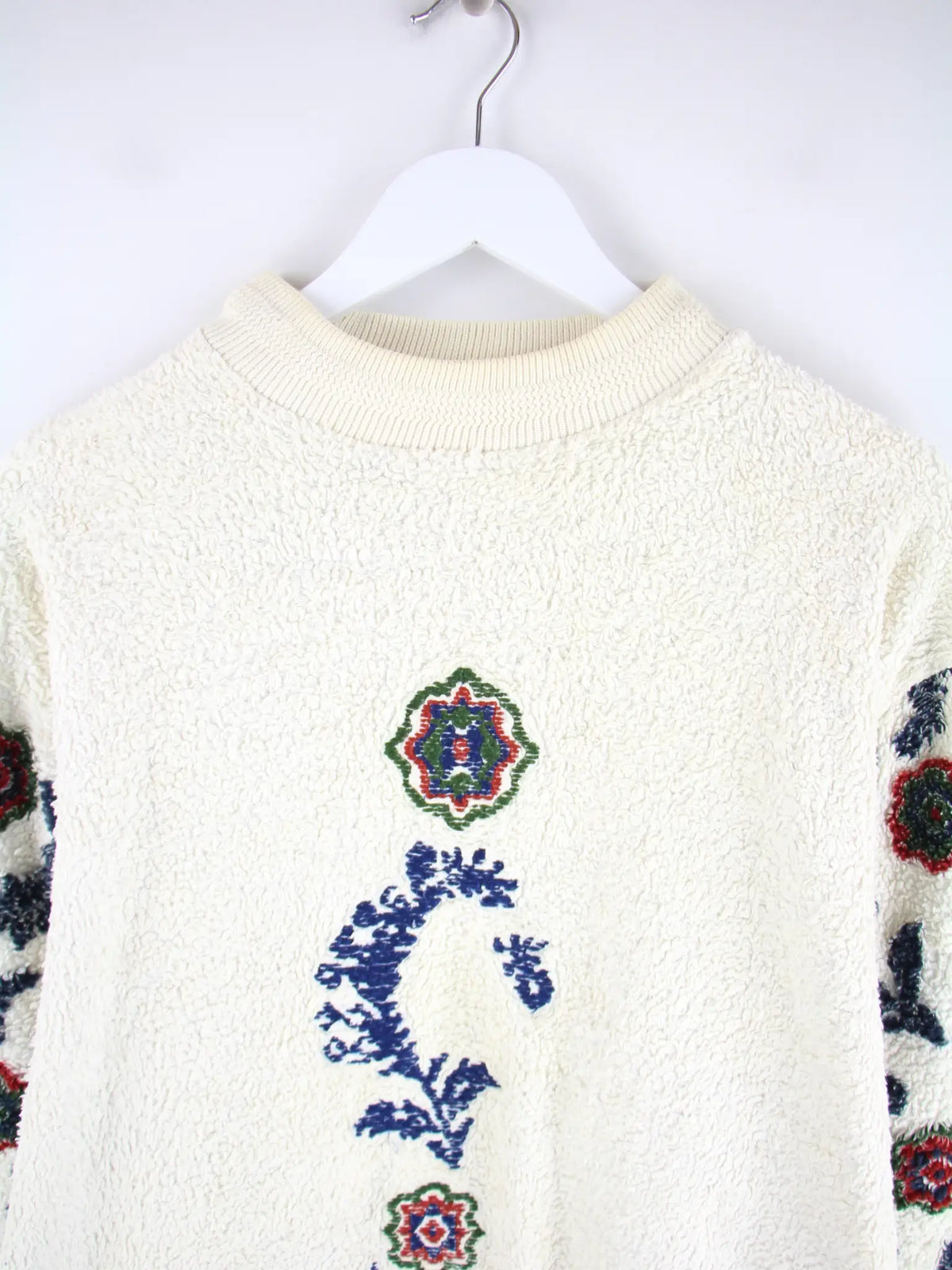 Vintage Sweater Beige L – Detailansicht Vorderseite