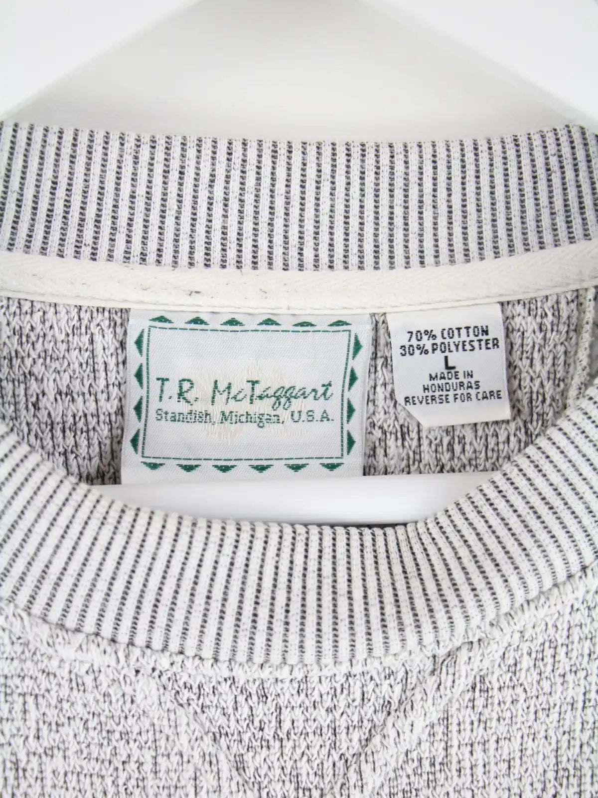 Vintage Sweater Grau L – Etikett