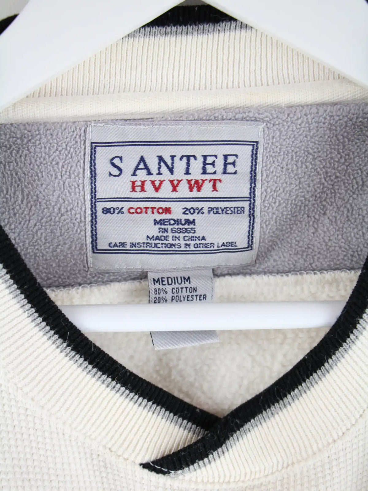 Vintage Sweater Weiß M – Etikett
