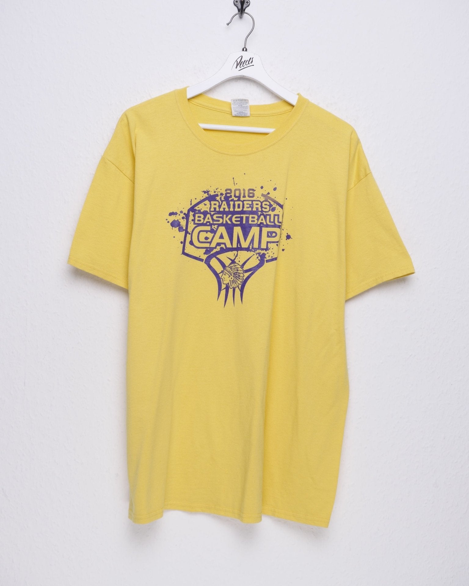 2016 Raiders Basketball Camp printed Graphic yellow Shirt - Peeces