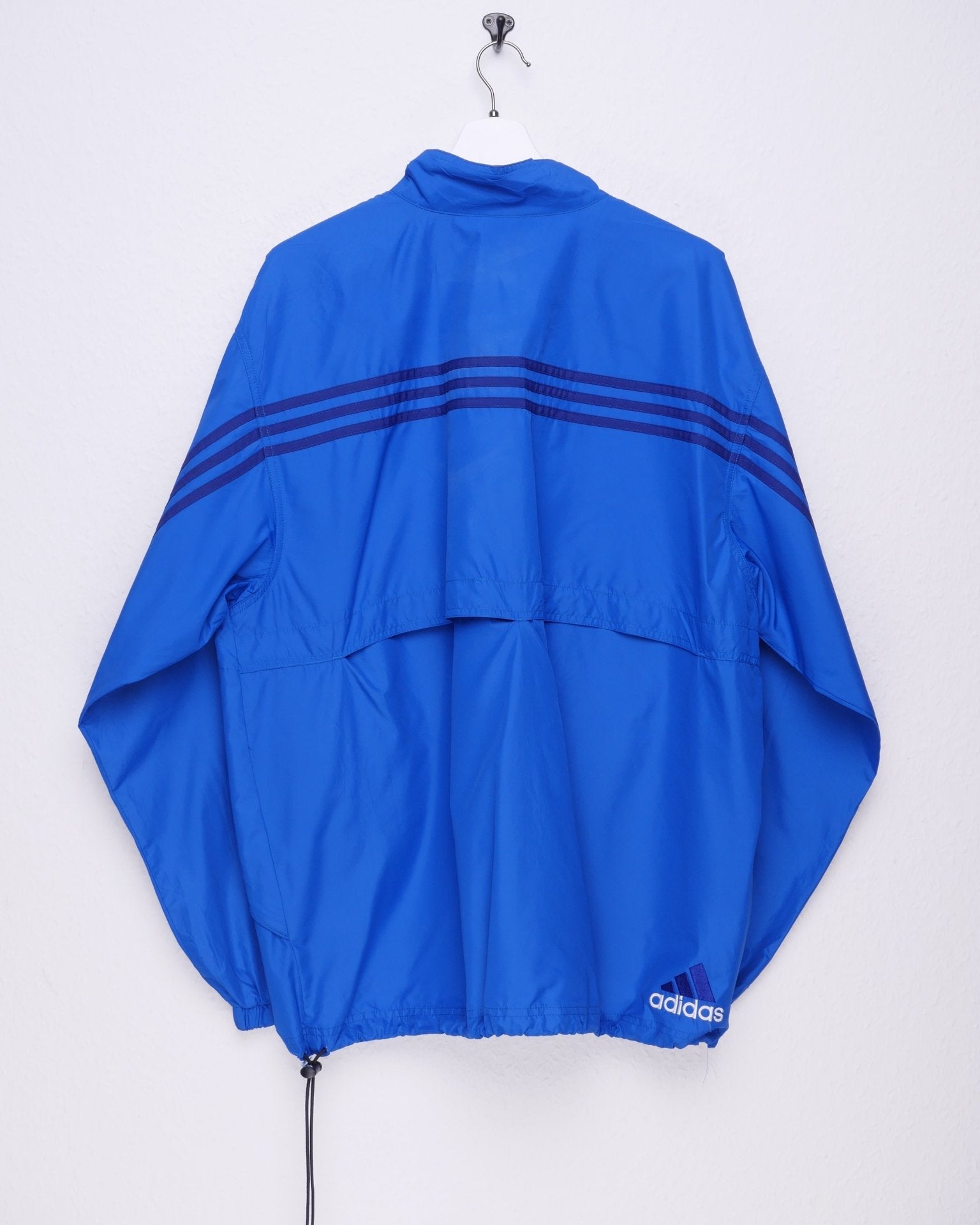 adidas embroidered Logo blue Windbreaker Track Jacket - Peeces