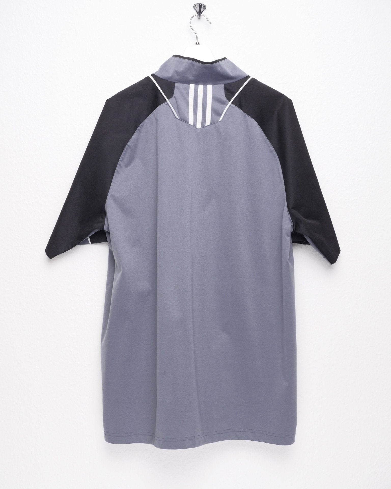 adidas embroidered Logo two toned Half Zip Jersey Shirt - Peeces