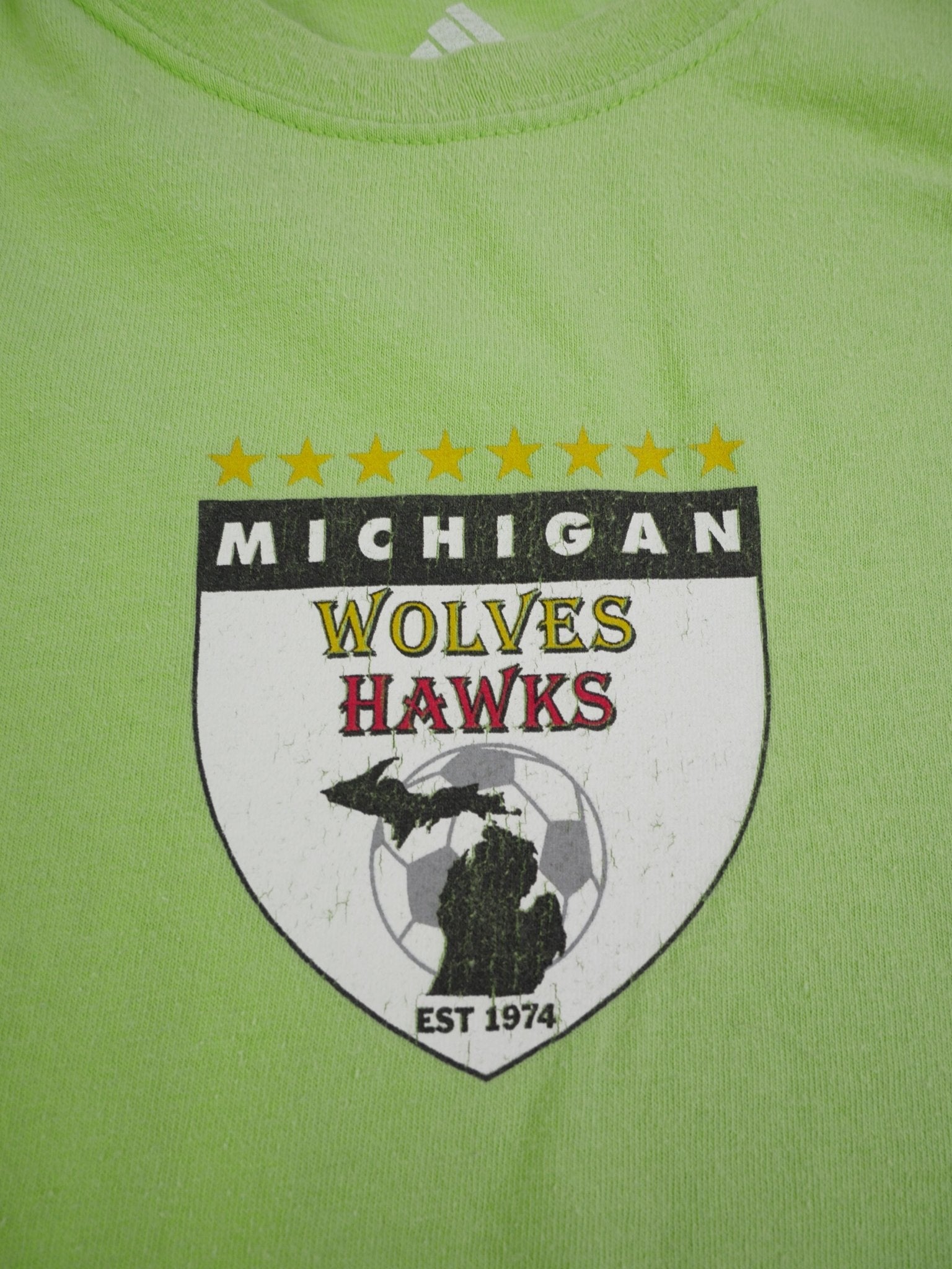 adidas Michigan wolves Hawks printed logo Shirt - Peeces