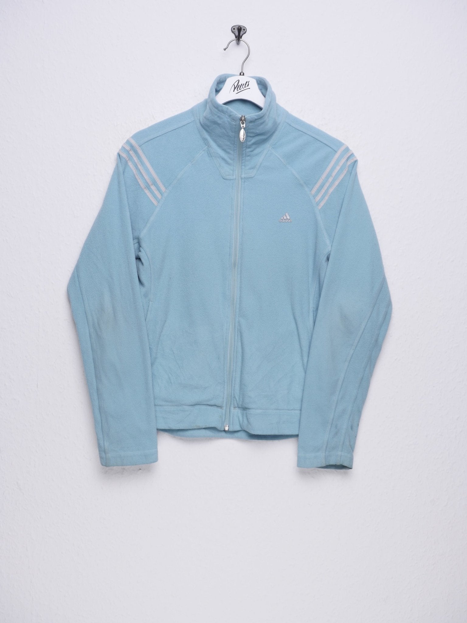 Adidas printed Logo blue Fleece Zip Sweater - Peeces