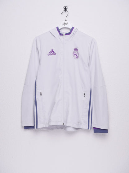 Adidas printed Logo 'Real Madrid' Soccer white Track Jacket - Peeces