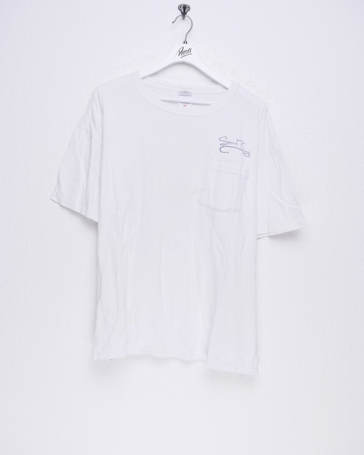 Anvil printed Fish Graphic white Shirt - Peeces
