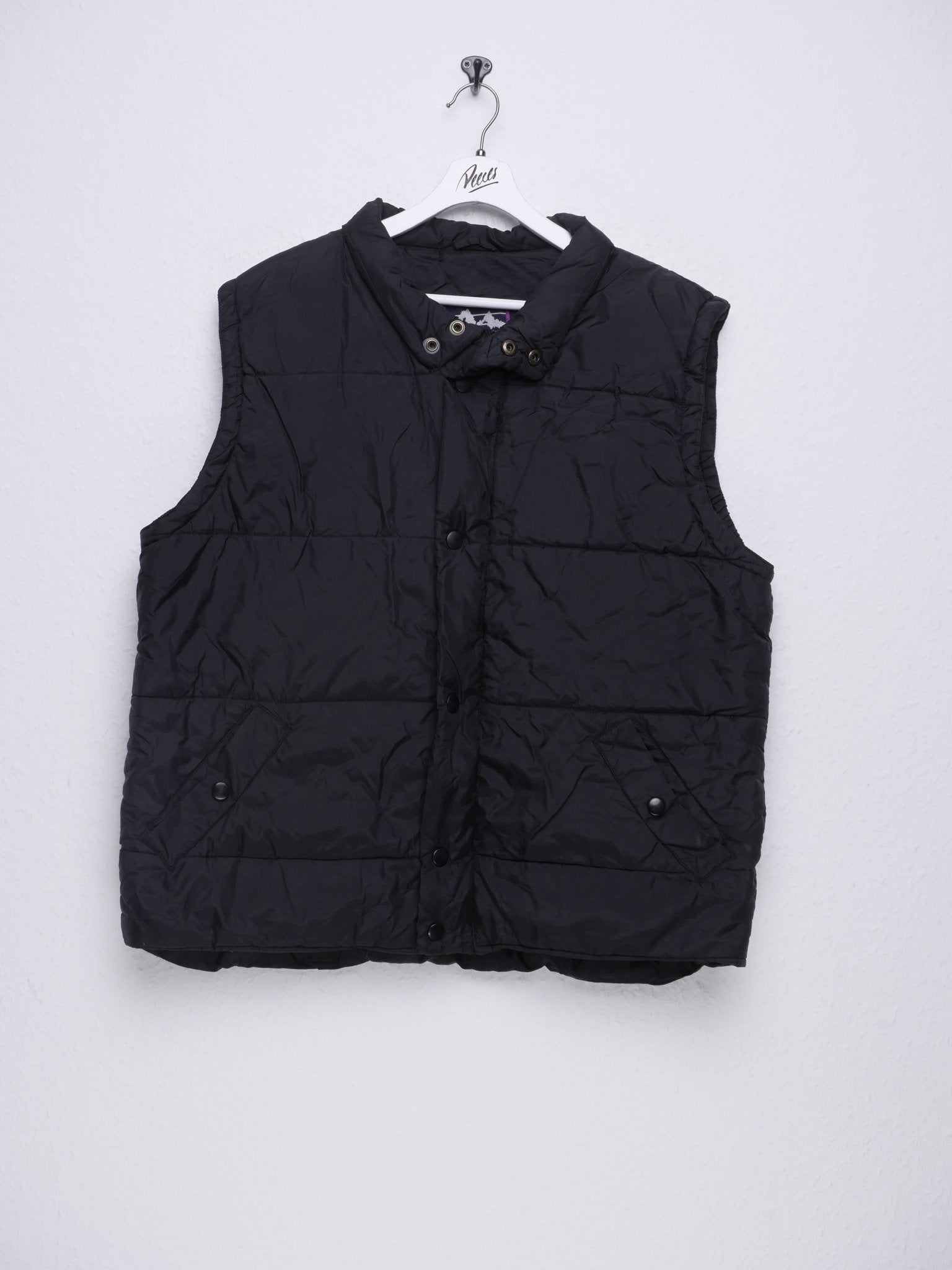 basic black Puffer Vest Jacke - Peeces