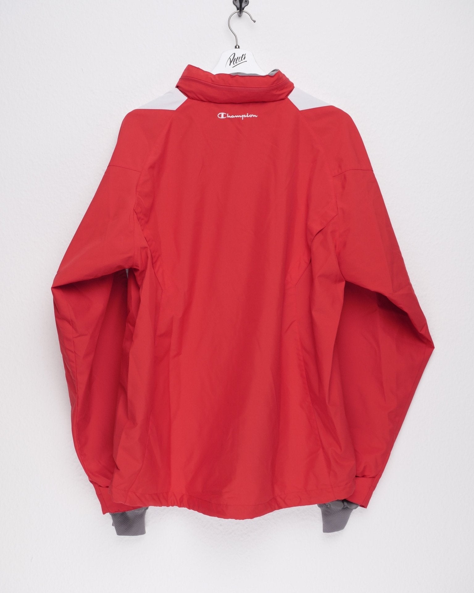 champion embroidered Spellout/Logo red Track Jacket - Peeces