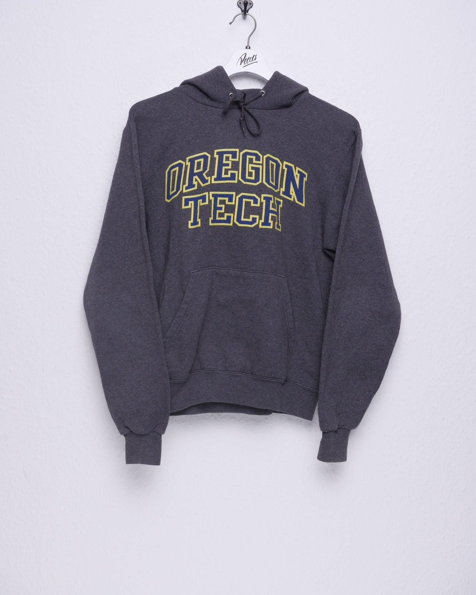 Champion printed Spellout grey Hoodie - Peeces