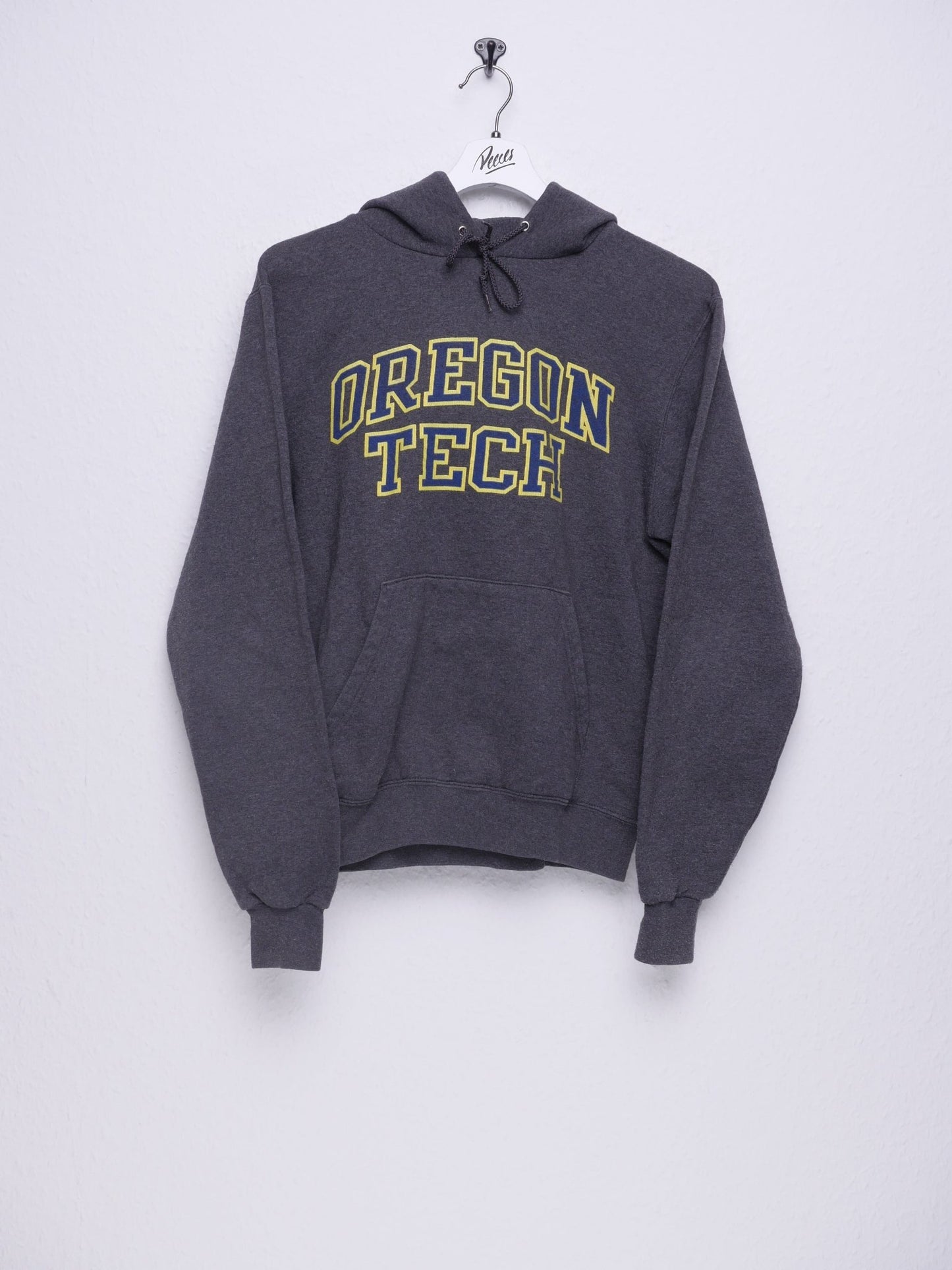 Champion printed Spellout grey Hoodie - Peeces