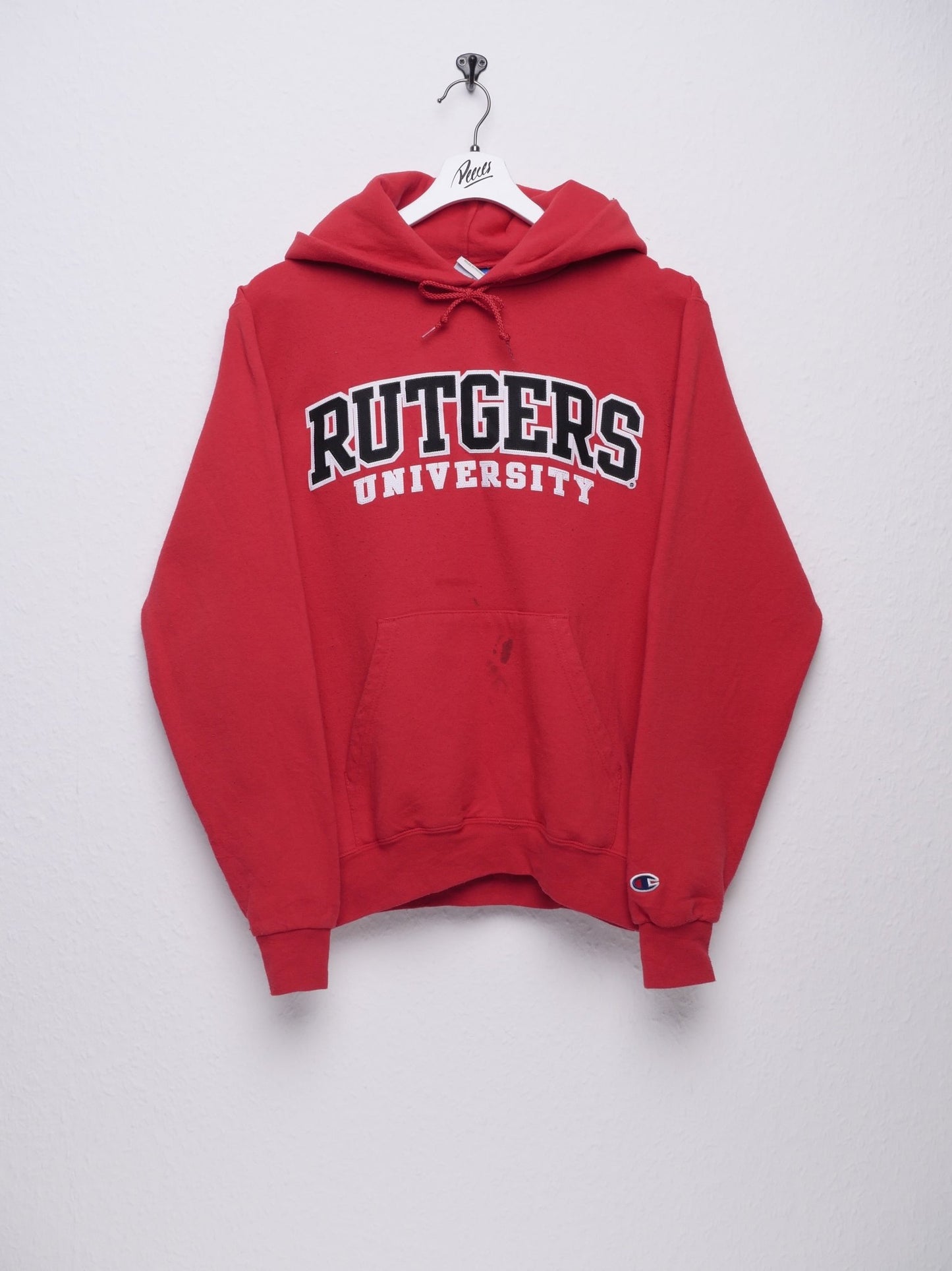 champion Rutgers University embroidered Logo red Hoodie - Peeces