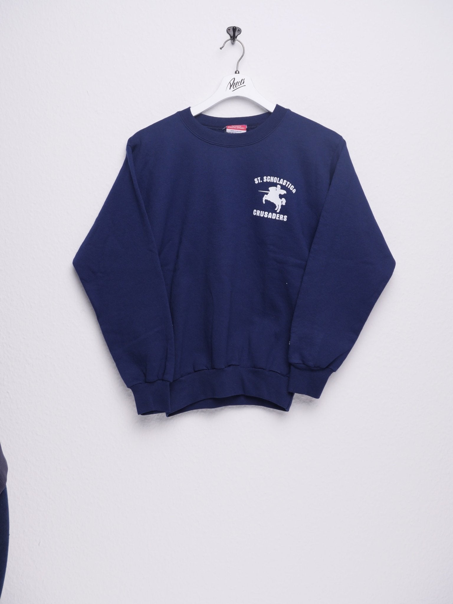 champion St. Scholastica Crusaders printed Spellout blue Sweater - Peeces