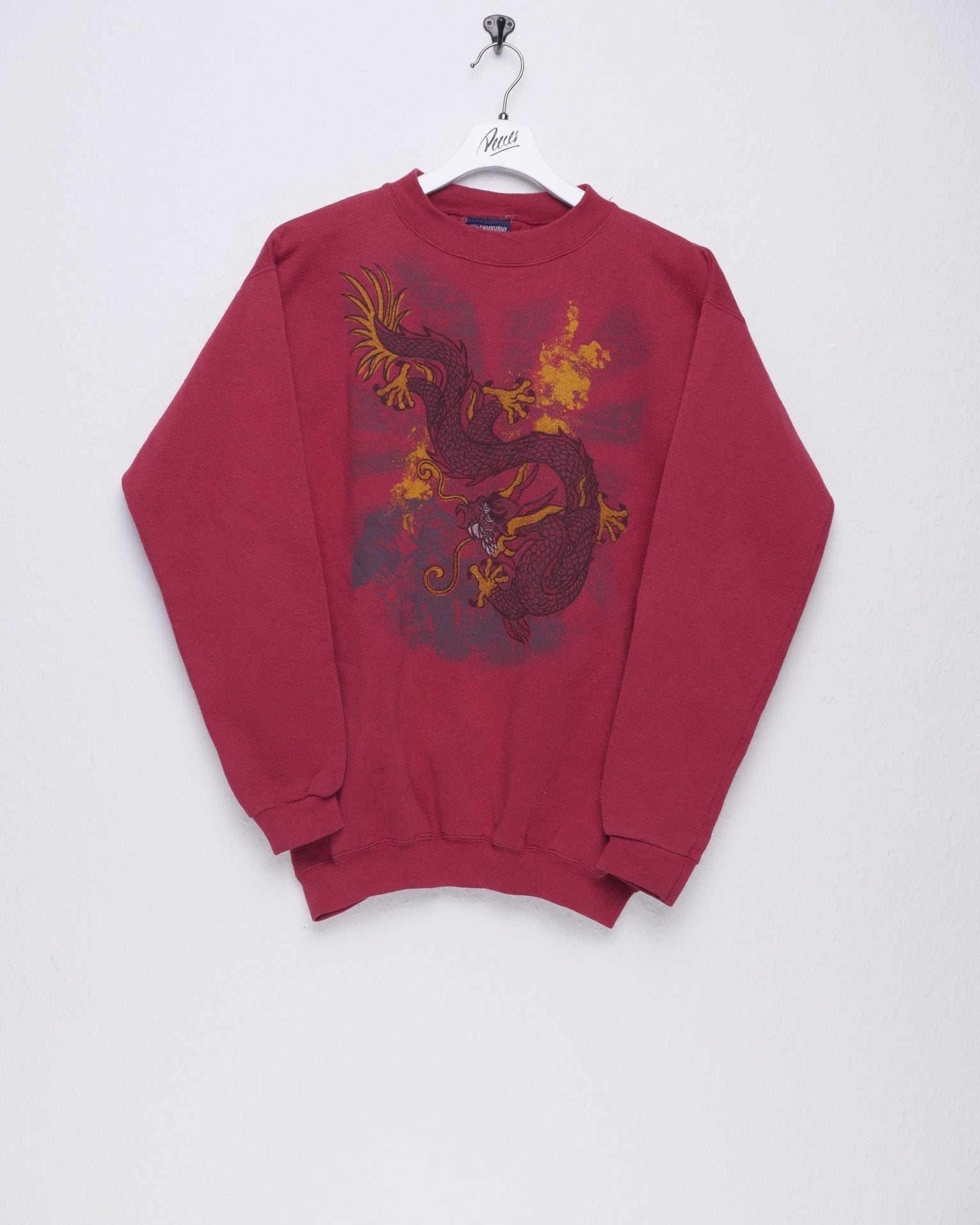Dragon printed Graphic Vintage Sweater - Peeces