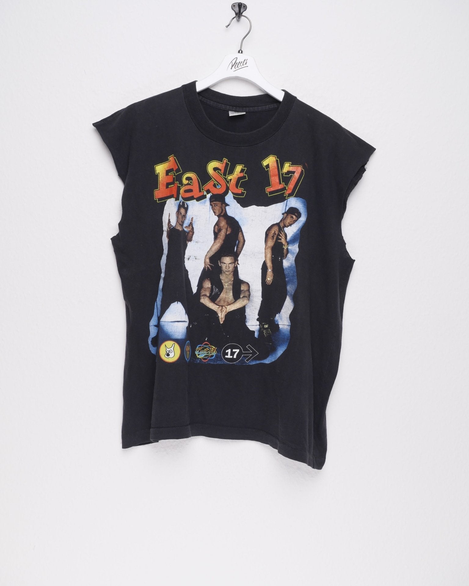 'East 17' printed Graphic black Tank top Shirt - Peeces