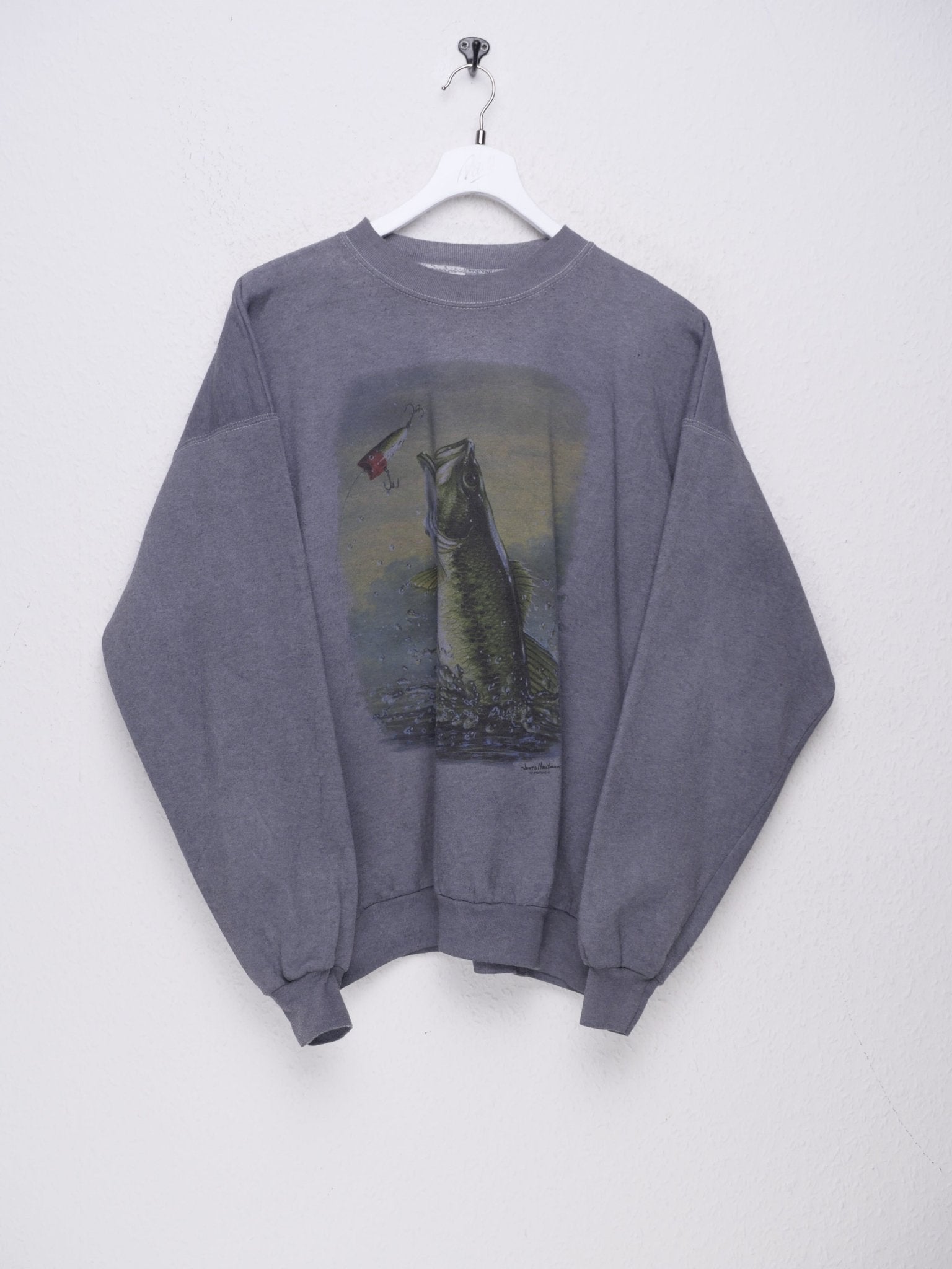 Fishing printed Graphic grey Sweater - Peeces