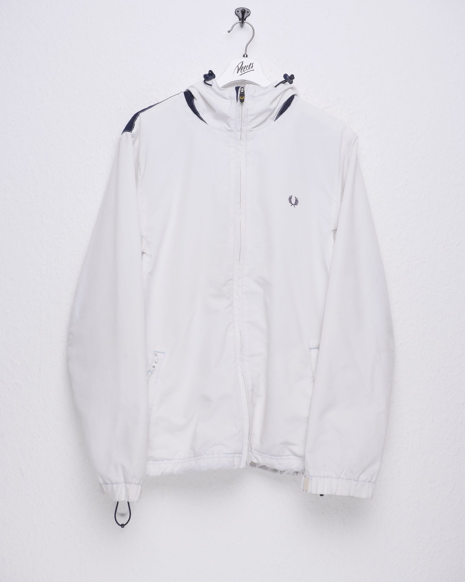 Fred Perry embroidered Logo white Track Jacke - Peeces