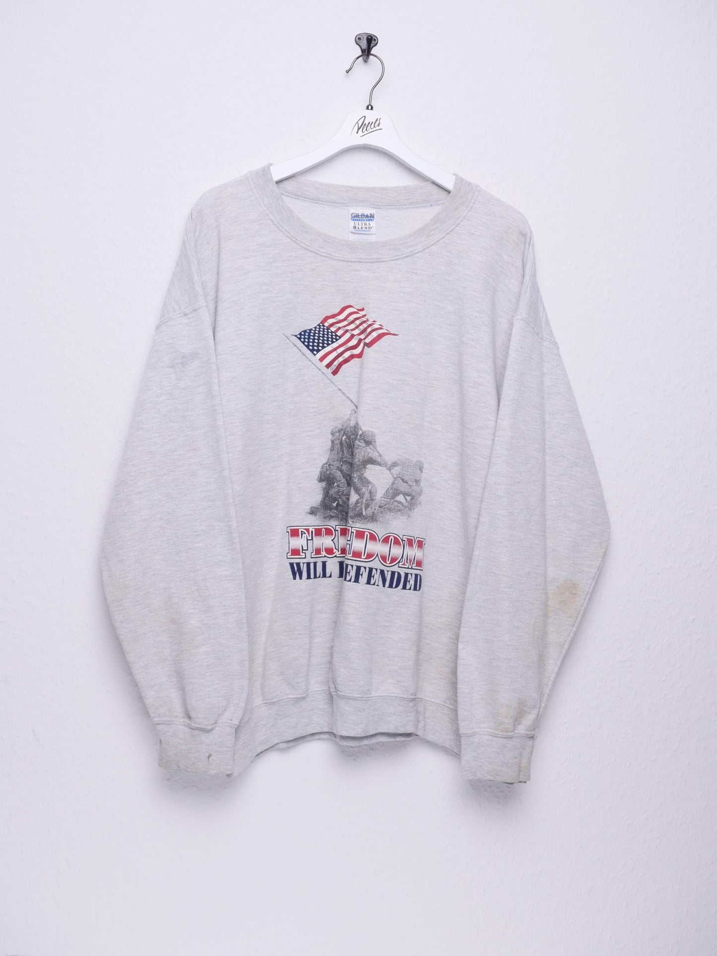 gildan Freedom Will Be Defendeded printed Spellout Vintage Sweater - Peeces
