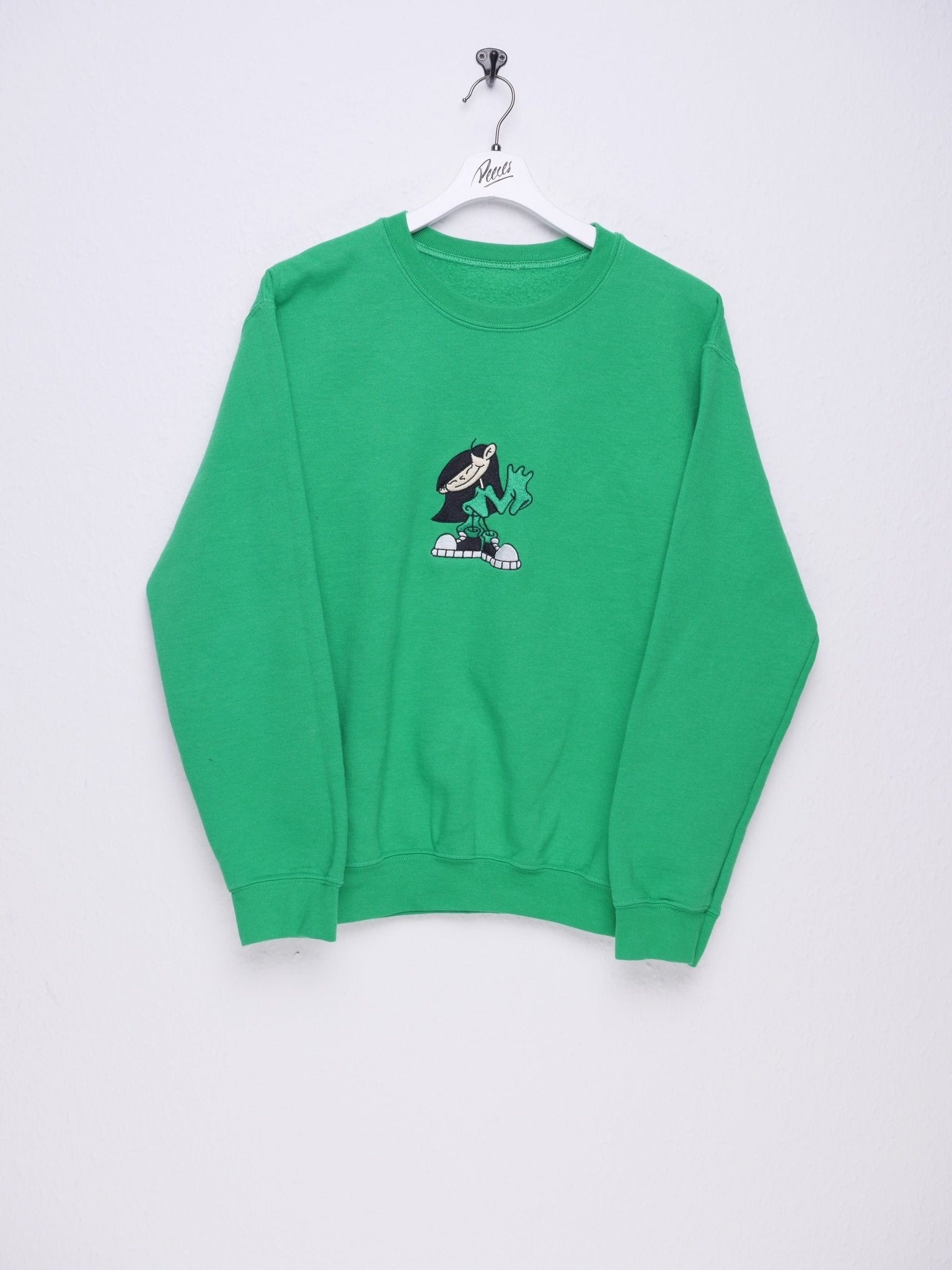 Girl with big Shoes embroidered Graphic Vintage Sweater - Peeces