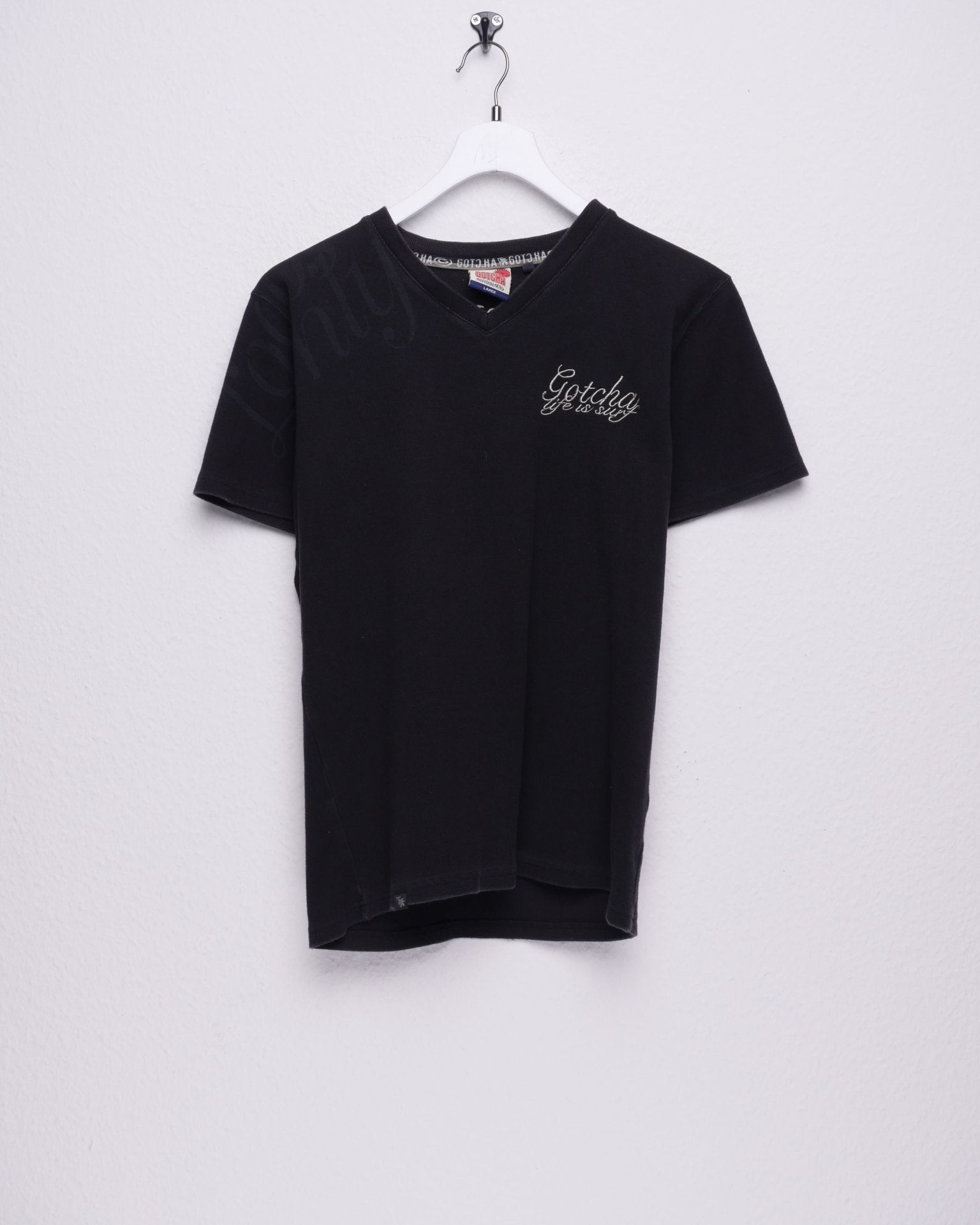 Gotcha embroidered black basic Shirt - Peeces