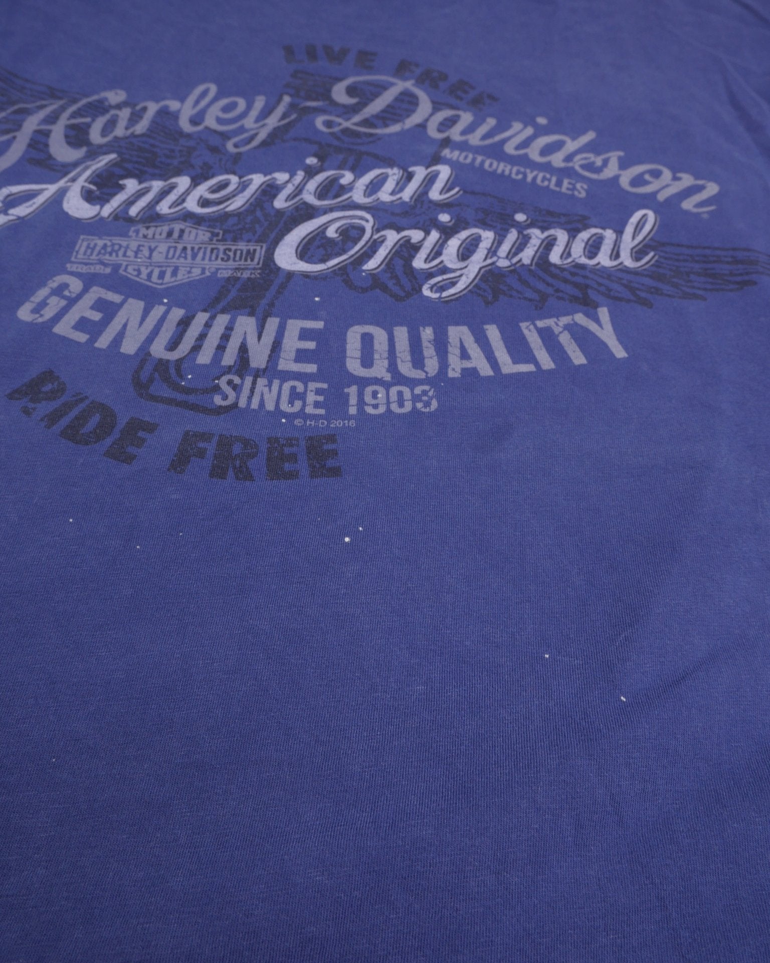Harley Davidson printed Logo blue Shirt - Peeces