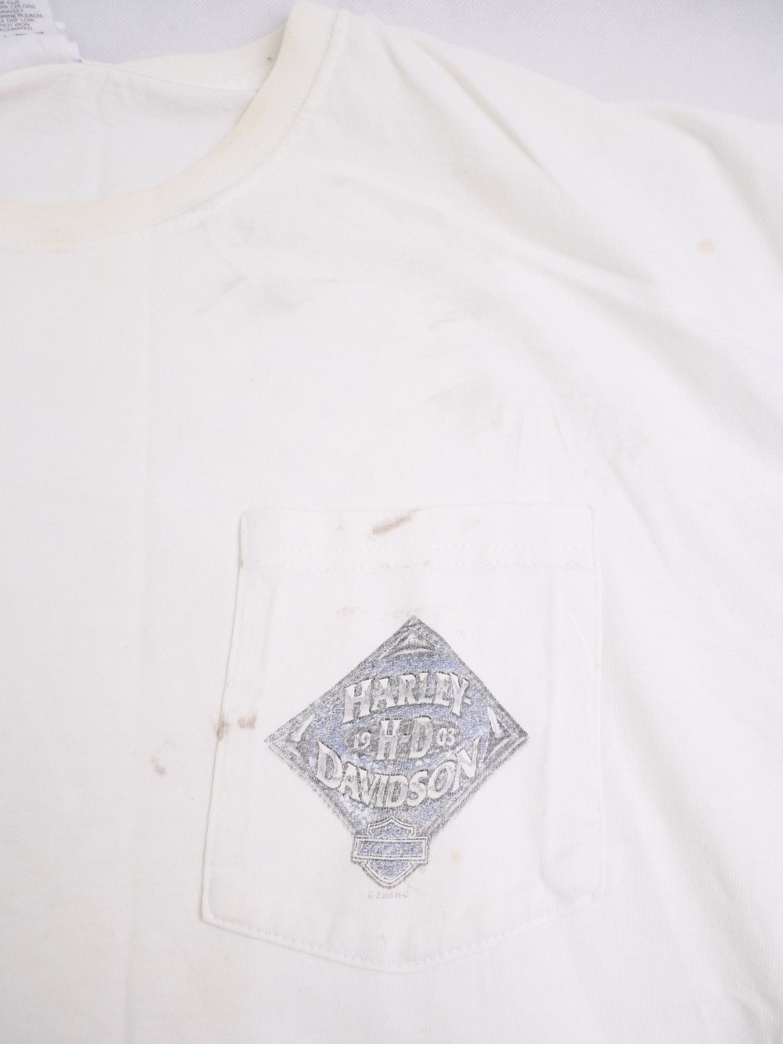 harley printed graphic white Vintage Shirt - Peeces