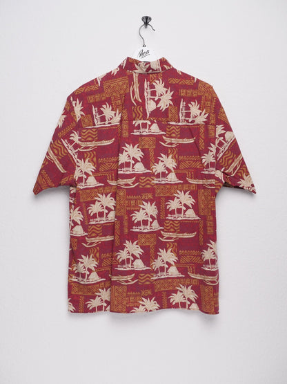 'Hawaiian' printed Pattern red S/S Hemd - Peeces