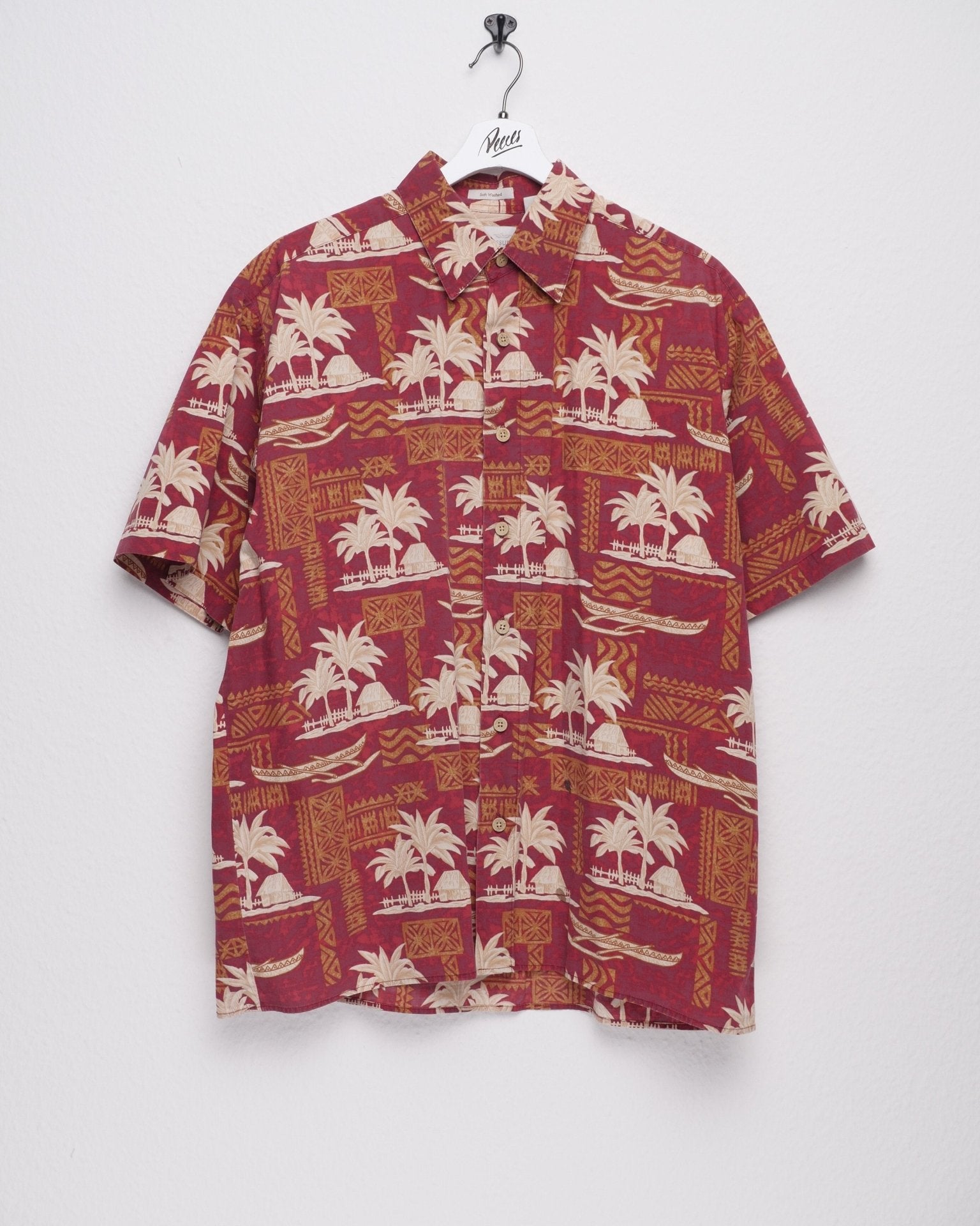 'Hawaiian' printed Pattern red S/S Hemd - Peeces