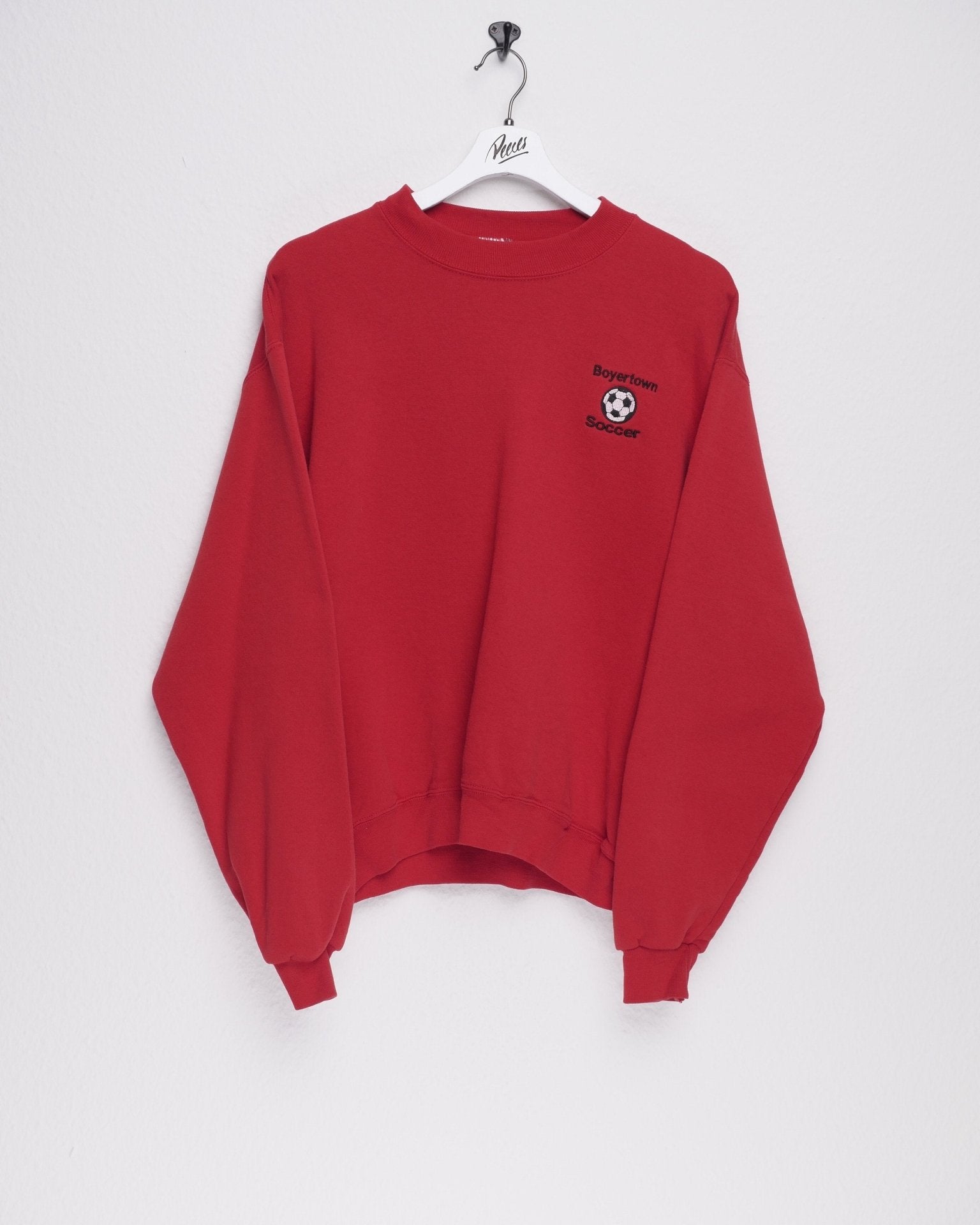 jerzees 'Boyertown Soccer' embroidered Graphic red Sweater - Peeces