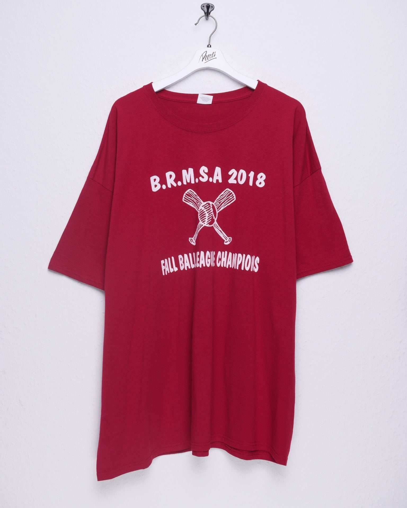 jerzees printed Logo 'Fall Ball League Champs' red oversized Shirt - Peeces