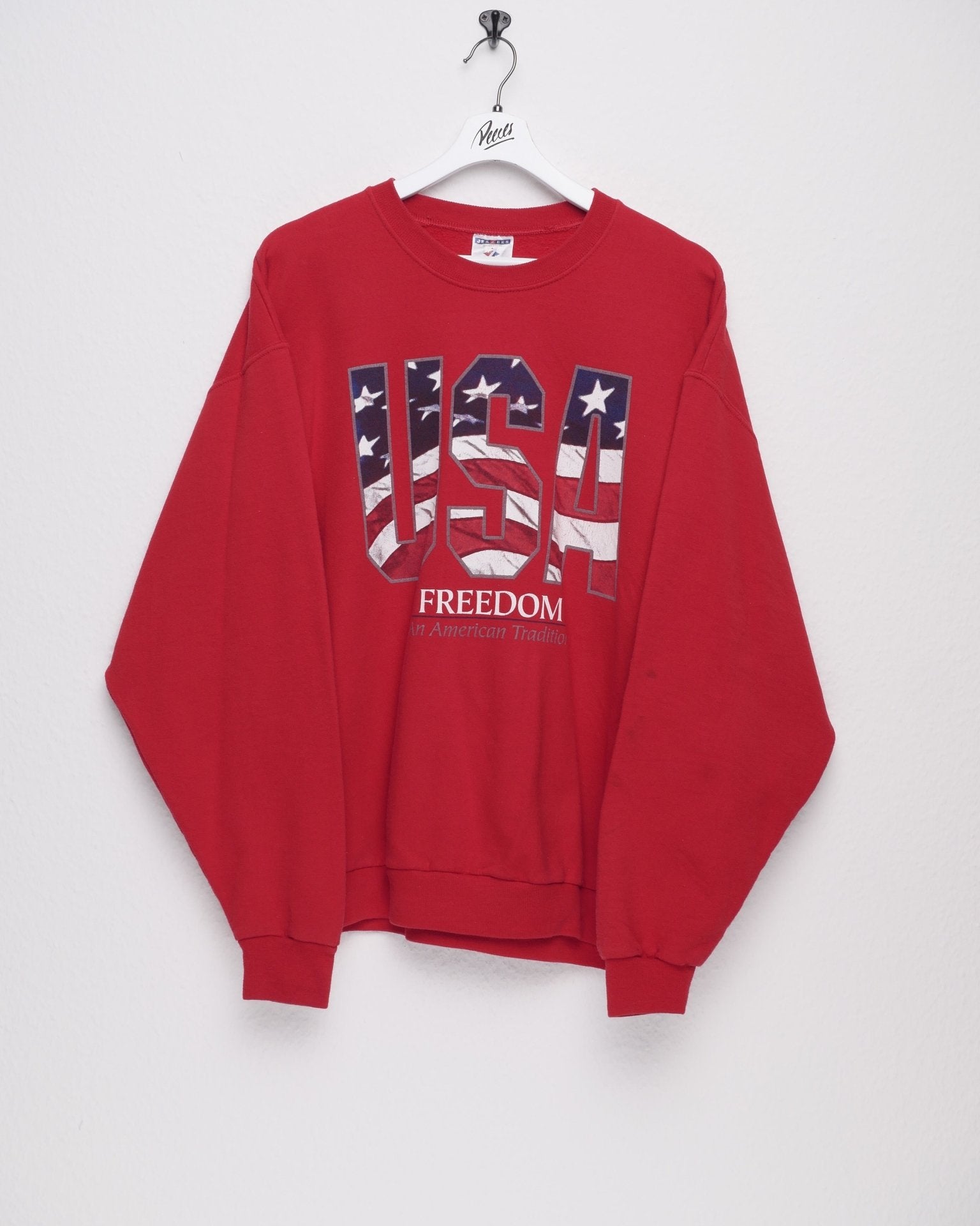 jerzees 'USA' printed Graphic red Sweater - Peeces